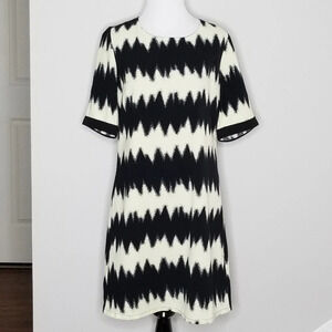 Lucy Paris Cream & Black Striped Dress L